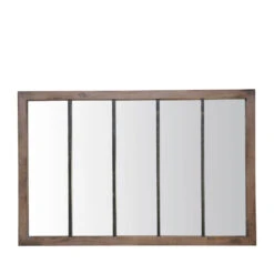 OPPY Miroir Verrière En Métal Et Bois 140x90 Cm -Meubles Soldes Magasin oppy miroir verriere metal bois 140x90cm 1