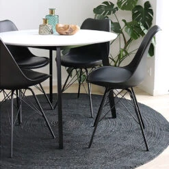 OSLO Lot De 2 Chaises En Simili Et Métal -Meubles Soldes Magasin oslo lot 2 chaises simili metal house nordic 6