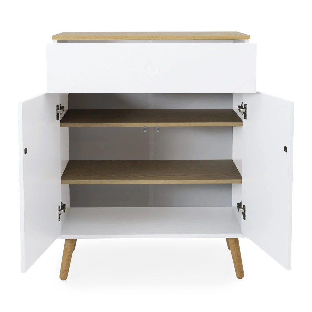 DOT Petit Buffet En Bois 1 Tiroir 2 Portes L74cm 6 DOT Petit Buffet En Bois 1 Tiroir 2 Portes L74cm – Image 4