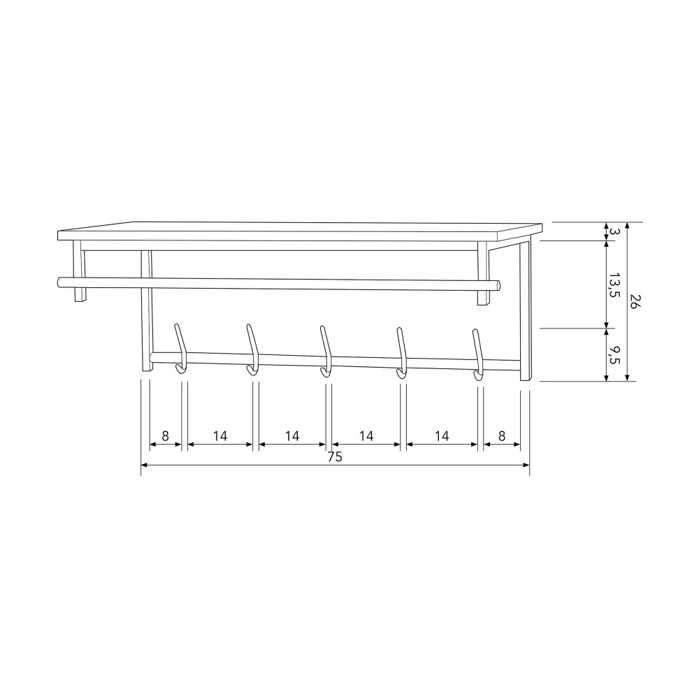 TAEKE Porte-manteaux 5 Crochets En Métal 8 TAEKE Porte-manteaux 5 Crochets En Métal – Image 6
