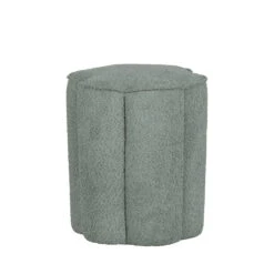 OLLIE Pouf En Tissu Bouclette En Forme De Fleur -Meubles Soldes Magasin pouf en tissu bouclette forme fleur woood ollie 2