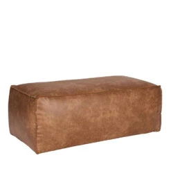 BRONCO Pouf Rectangulaire Vintage -Meubles Soldes Magasin pouf rectangulaire vintage en eco cuir bronco 1