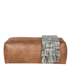 BRONCO Pouf Rectangulaire Vintage -Meubles Soldes Magasin pouf rectangulaire vintage en eco cuir bronco 3