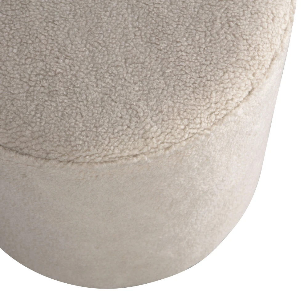 SARA Pouf Rond En Tissu Bouclette ø46cm 4 SARA Pouf Rond En Tissu Bouclette ø46cm – Image 2