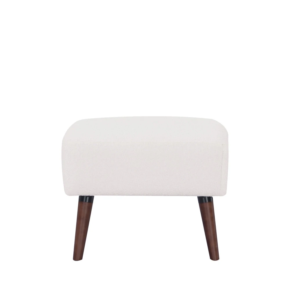 BAHO Repose-pieds En Tissu Bouclette Pieds Bois Foncé 5 BAHO Repose-pieds En Tissu Bouclette Pieds Bois Foncé – Image 3