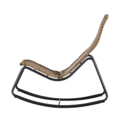 TOM Rocking-chair En Résine Tressée Et Métal -Meubles Soldes Magasin rocking chair resine tressee metal woood tom 2