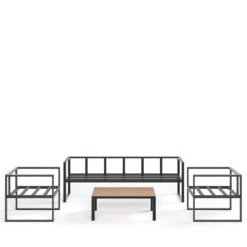 ASKO Salon De Jardin 1 Canapé, 2 Fauteuils Et 1 Table Basse En Aluminium -Meubles Soldes Magasin salon de jardin 1 canape 2 fauteuils 1 table basse aluminium asko 2