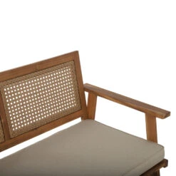 NORA Salon De Jardin 1 Canapé, 2 Fauteuils Et 1 Table Basse En Bois D'acacia Et Cannage -Meubles Soldes Magasin salon de jardin 1 canape 2 fauteuils 1 table basse bois acacia cannage nora 3