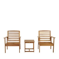 KIMO Salon De Jardin 2 Fauteuils Et 1 Table Basse En Bois D'acacia -Meubles Soldes Magasin salon de jardin 2 fauteuils 1 table basse bois acacia kimo 5