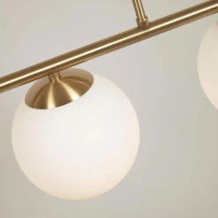 MAHALA Suspension 3 Boules En Verre émaillé Et Métal -Meubles Soldes Magasin suspension 3 boules verre emaille metal kave home mahala 1