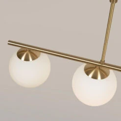 MAHALA Suspension 4 Boules En Verre émaillé Et Métal -Meubles Soldes Magasin suspension 4 boules verre emaille metal kave home mahala 2