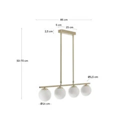 MAHALA Suspension 4 Boules En Verre émaillé Et Métal -Meubles Soldes Magasin suspension 4 boules verre emaille metal kave home mahala 3