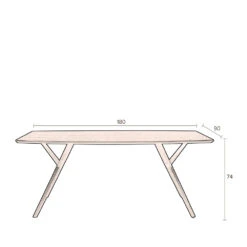 MALAYA Table à Manger En Bois 180x90cm -Meubles Soldes Magasin table a manger bois 180x90cm dutchbone malaya 8