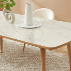 VEJEND Table à Manger En Bois Et Céramique 180x90cm -Meubles Soldes Magasin table a manger bois ceramique 180x90cm vejend 6