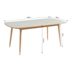 VEJEND Table à Manger En Bois Et Céramique 180x90cm -Meubles Soldes Magasin table a manger bois ceramique 180x90cm vejend 7
