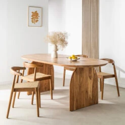 MALANG Table à Manger En Bois Massif D'acacia 200x100cm