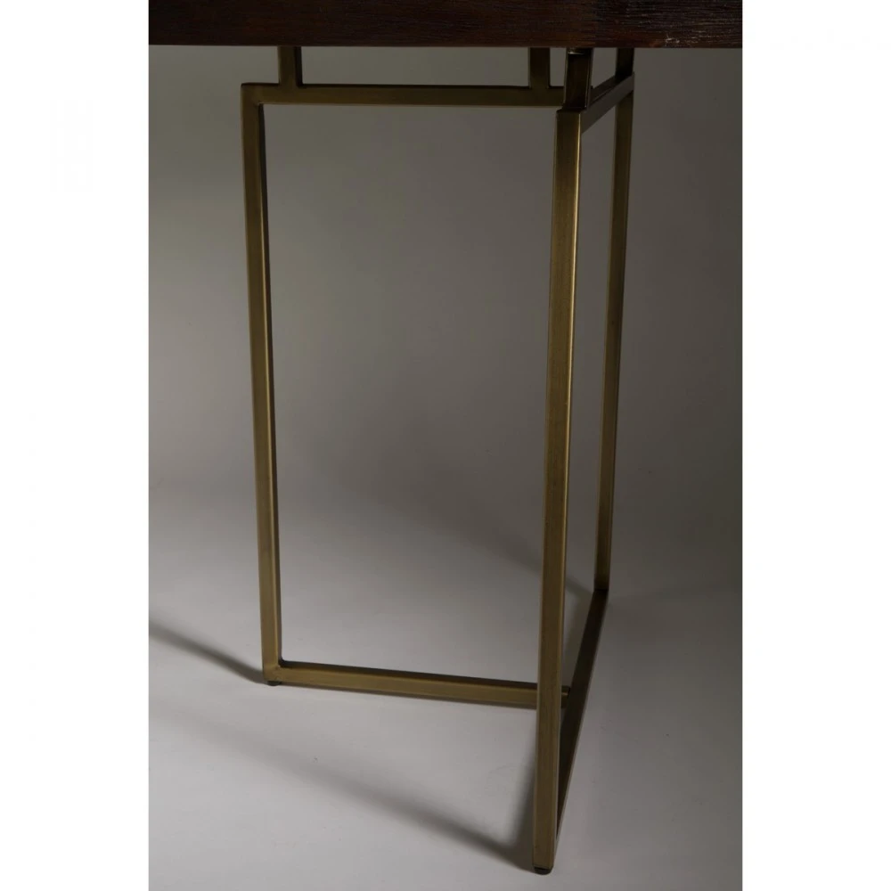 CLASS Table à Manger Chevrons Bois Et Laiton 5 CLASS Table à Manger Chevrons Bois Et Laiton – Image 3