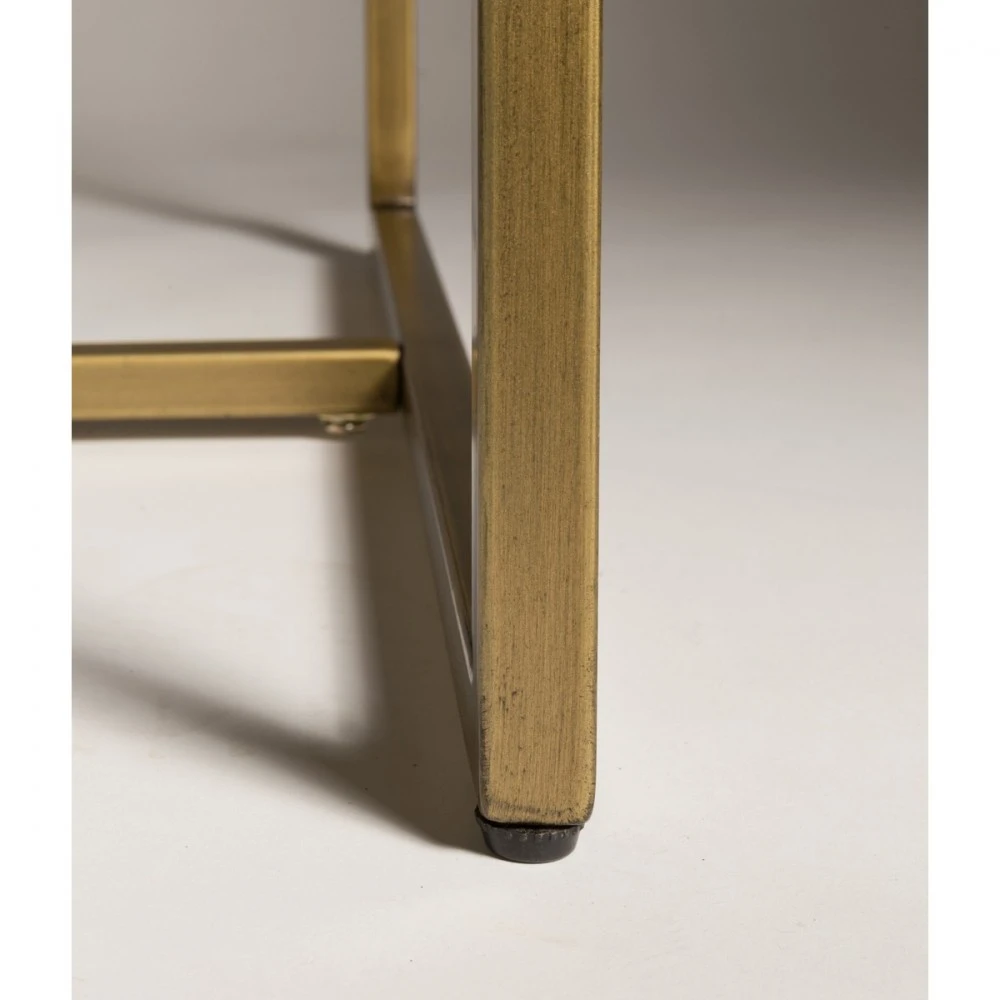 CLASS Table à Manger Chevrons Bois Et Laiton 6 CLASS Table à Manger Chevrons Bois Et Laiton – Image 4