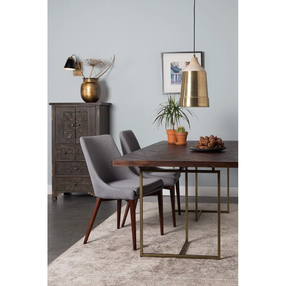 CLASS Table à Manger Chevrons Bois Et Laiton 3 CLASS Table à Manger Chevrons Bois Et Laiton