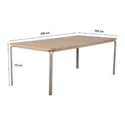 NURR Table à Manger De Jardin En Bois D'acacia 200cm -Meubles Soldes Magasin table a manger de jardin bois acacia 200cm nurr 4