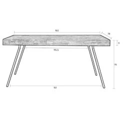 SURI Table à Manger En Teck Recyclé 160x78cm 15 SURI Table à Manger En Teck Recyclé 160x78cm -Meubles Soldes Magasin table a manger en teck recycle 160x78 suri 6