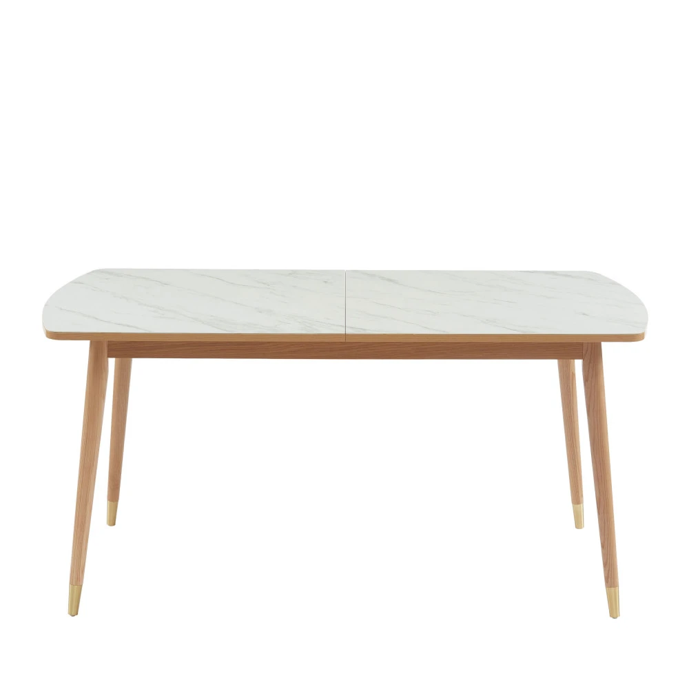 VEJEND Table à Manger Extensible En Bois Et Céramique 160-200x90cm 4 VEJEND Table à Manger Extensible En Bois Et Céramique 160-200x90cm – Image 2
