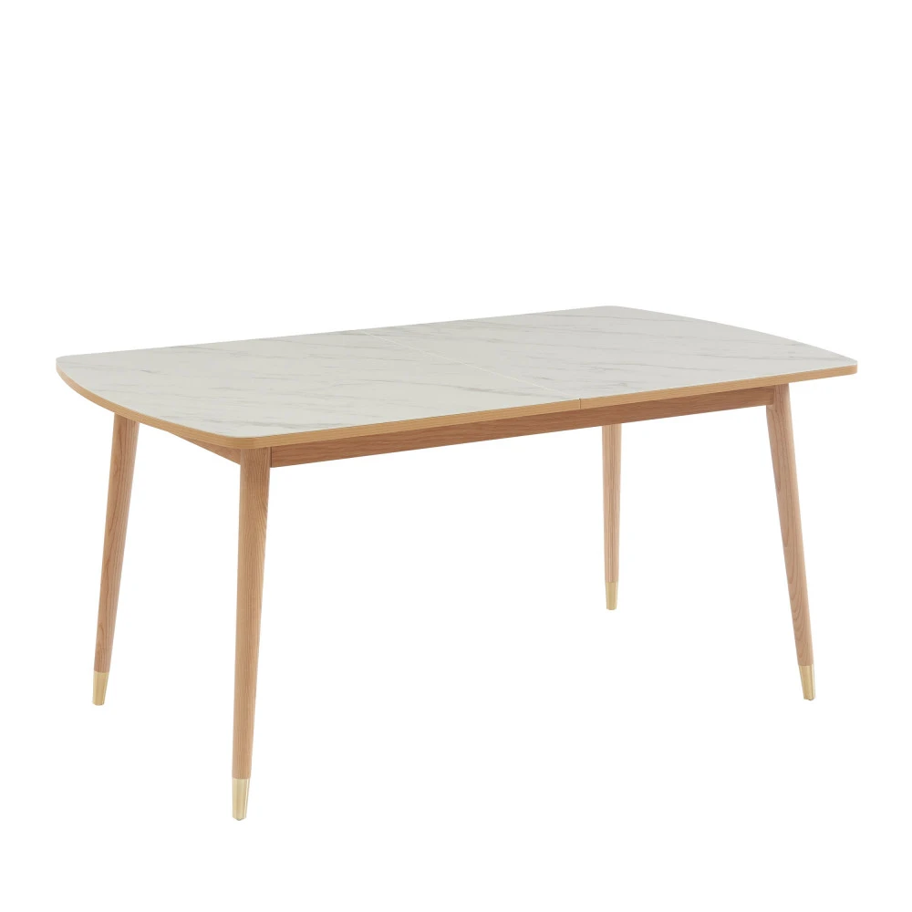 VEJEND Table à Manger Extensible En Bois Et Céramique 160-200x90cm 5 VEJEND Table à Manger Extensible En Bois Et Céramique 160-200x90cm – Image 3