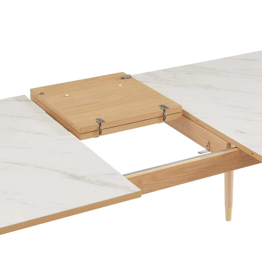 VEJEND Table à Manger Extensible En Bois Et Céramique 160-200x90cm 10 VEJEND Table à Manger Extensible En Bois Et Céramique 160-200x90cm – Image 8