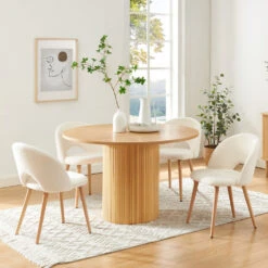 MATI Table à Manger Ronde En Bois ø120cm