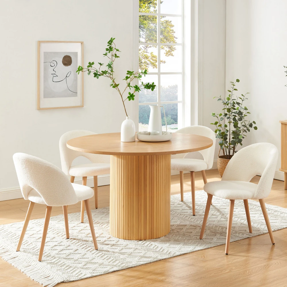 MATI Table à Manger Ronde En Bois ø120cm 3 MATI Table à Manger Ronde En Bois ø120cm