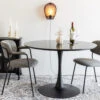 MARU Table à Manger Ronde Effet Marbre ø110cm -Meubles Soldes Magasin table a manger ronde effet marbre 110cm maru