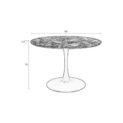 MARU Table à Manger Ronde Effet Marbre ø110cm -Meubles Soldes Magasin table a manger ronde effet marbre 110cm maru 6