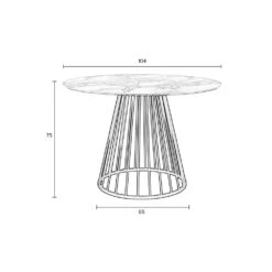 FLORIS Table à Manger Ronde En Effet Marbre Et Métal ø104cm -Meubles Soldes Magasin table a manger ronde effet marbre metal o104cm floris 4