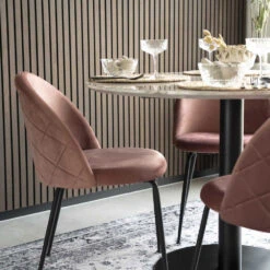 BOLZANO Table à Manger Ronde Effet Marbre ø110cm -Meubles Soldes Magasin table a manger ronde effet marbre o110cm house nordic bolzano 4