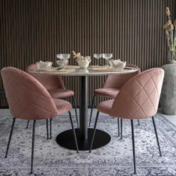 BOLZANO Table à Manger Ronde Effet Marbre ø110cm -Meubles Soldes Magasin table a manger ronde effet marbre o110cm house nordic bolzano 5