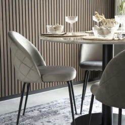 BOLZANO Table à Manger Ronde Effet Marbre ø110cm -Meubles Soldes Magasin table a manger ronde effet marbre o110cm house nordic bolzano 6