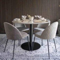 BOLZANO Table à Manger Ronde Effet Marbre ø110cm -Meubles Soldes Magasin table a manger ronde effet marbre o110cm house nordic bolzano 7