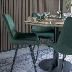 BOLZANO Table à Manger Ronde Effet Marbre ø110cm -Meubles Soldes Magasin table a manger ronde effet marbre o110cm house nordic bolzano 8