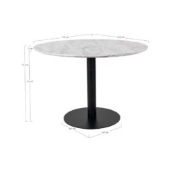 BOLZANO Table à Manger Ronde Effet Marbre ø110cm -Meubles Soldes Magasin table a manger ronde effet marbre o110cm house nordic bolzano 9