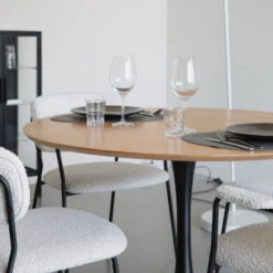 RAKU Table à Manger Ronde En Bois Et Métal ø110cm -Meubles Soldes Magasin table a manger ronde en bois et metal 110cm raku 5