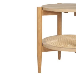 ELLOS Table D'appoint Ronde En Bois Et Cannage ø50,5cm -Meubles Soldes Magasin table appoint bois cannage drawer ellos 5