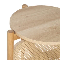 ELLOS Table D'appoint Ronde En Bois Et Cannage ø50,5cm -Meubles Soldes Magasin table appoint bois cannage drawer ellos 7