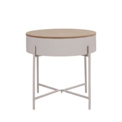 SISCO Table D'appoint En Bois Et Métal ø40cm