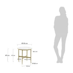 BERGONDO Table D'appoint Ronde Ø50cm -Meubles Soldes Magasin table appoint ronde 50cm bergondo 4