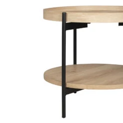 KORRO Table D'appoint Ronde En Bois Et Métal ø51cm -Meubles Soldes Magasin table appoint ronde bois metal 51cm drawer korro 7