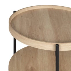 KORRO Table D'appoint Ronde En Bois Et Métal ø51cm -Meubles Soldes Magasin table appoint ronde bois metal 51cm drawer korro 8