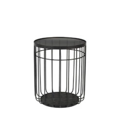 LANCE Table D'appoint Ronde En Verre Et Métal ø35cm -Meubles Soldes Magasin table appoint ronde verre metal 35cm lance 1