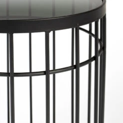 LANCE Table D'appoint Ronde En Verre Et Métal ø35cm -Meubles Soldes Magasin table appoint ronde verre metal 35cm lance 3