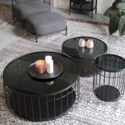 LANCE Table D'appoint Ronde En Verre Et Métal ø35cm -Meubles Soldes Magasin table appoint ronde verre metal 35cm lance 8