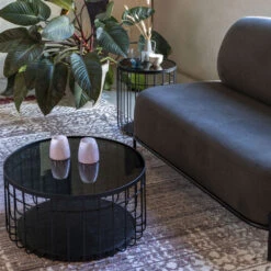 LANCE Table D'appoint Ronde En Verre Et Métal ø35cm -Meubles Soldes Magasin table appoint ronde verre metal 35cm lance 9